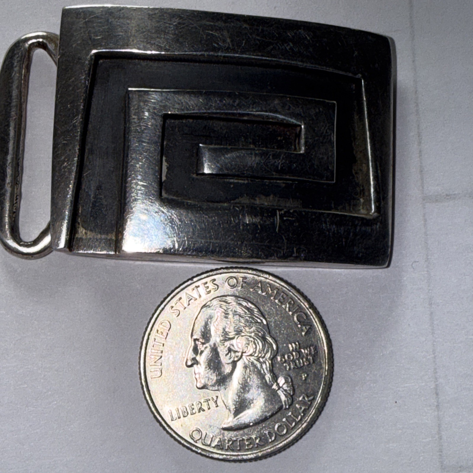 Men’s Belt Buckle Mexico Designer Sterling Art Deco 50 Grams Retro Modern Old
