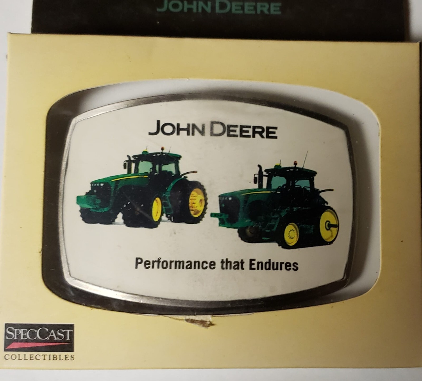 John Deere Tractor Pewter Enamel Metal Belt Buckle Very Rare Version