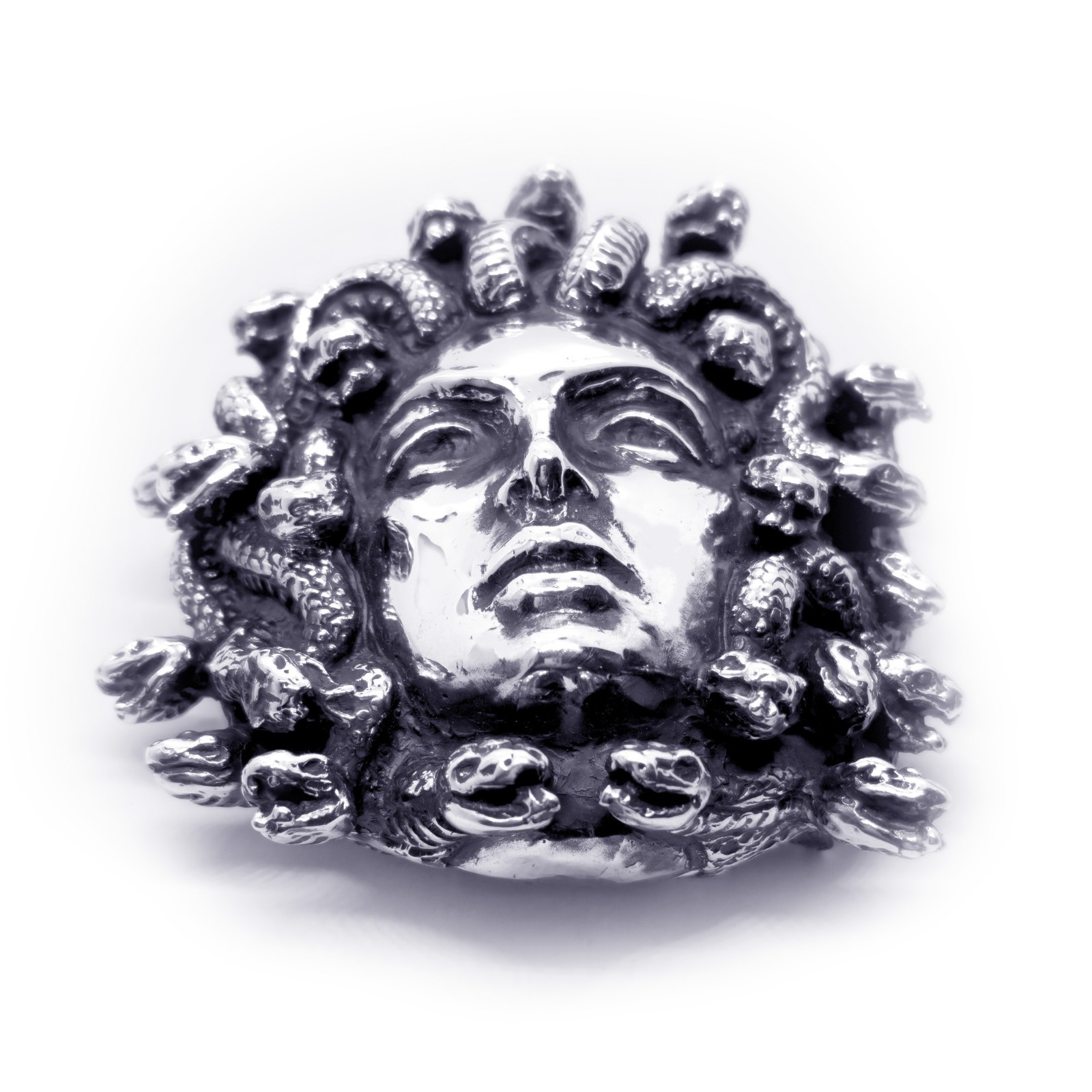 Medusa Gorgo Sterling Silver Belt Buckle