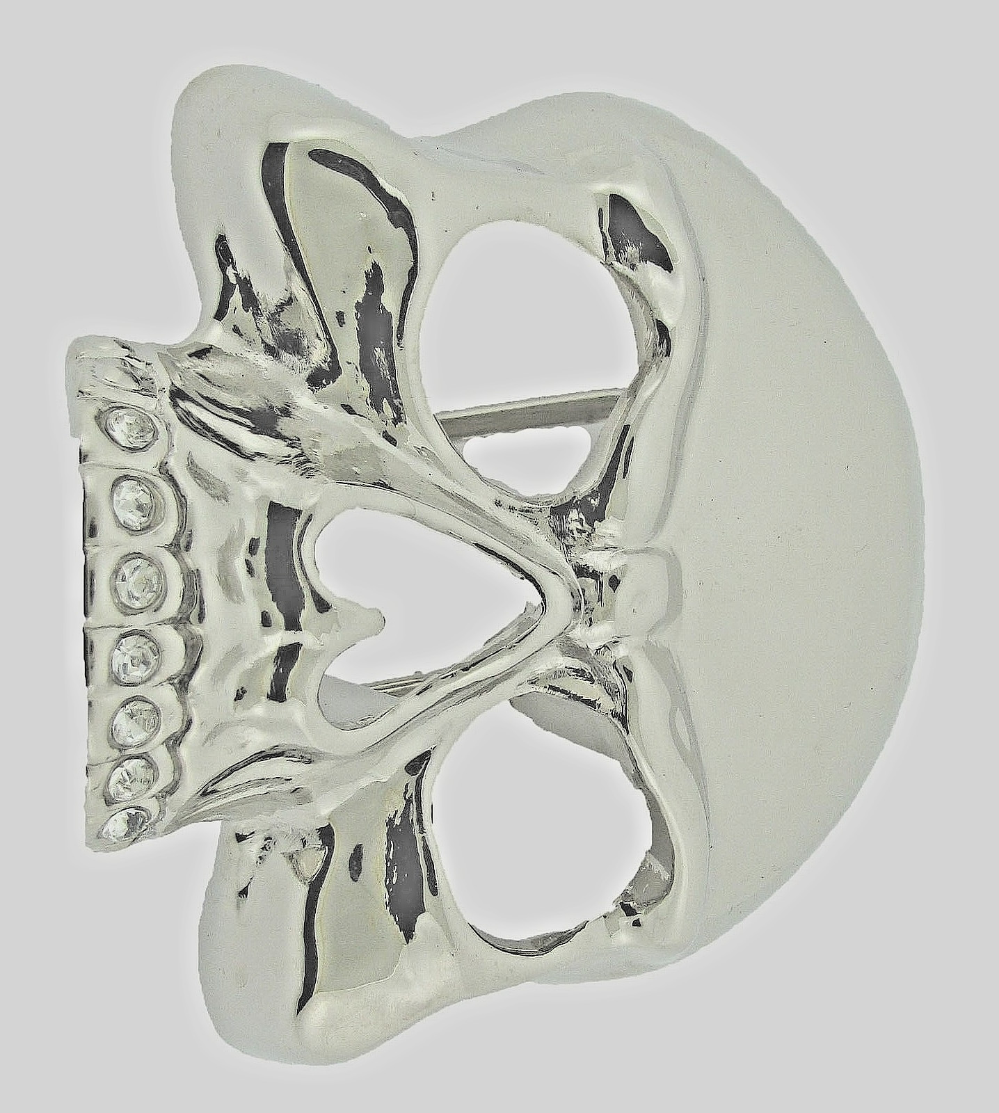 Skull Belt Buckles Men Pirate Skeleton Silver Metal Tribal Gothic Tattoo Bling
