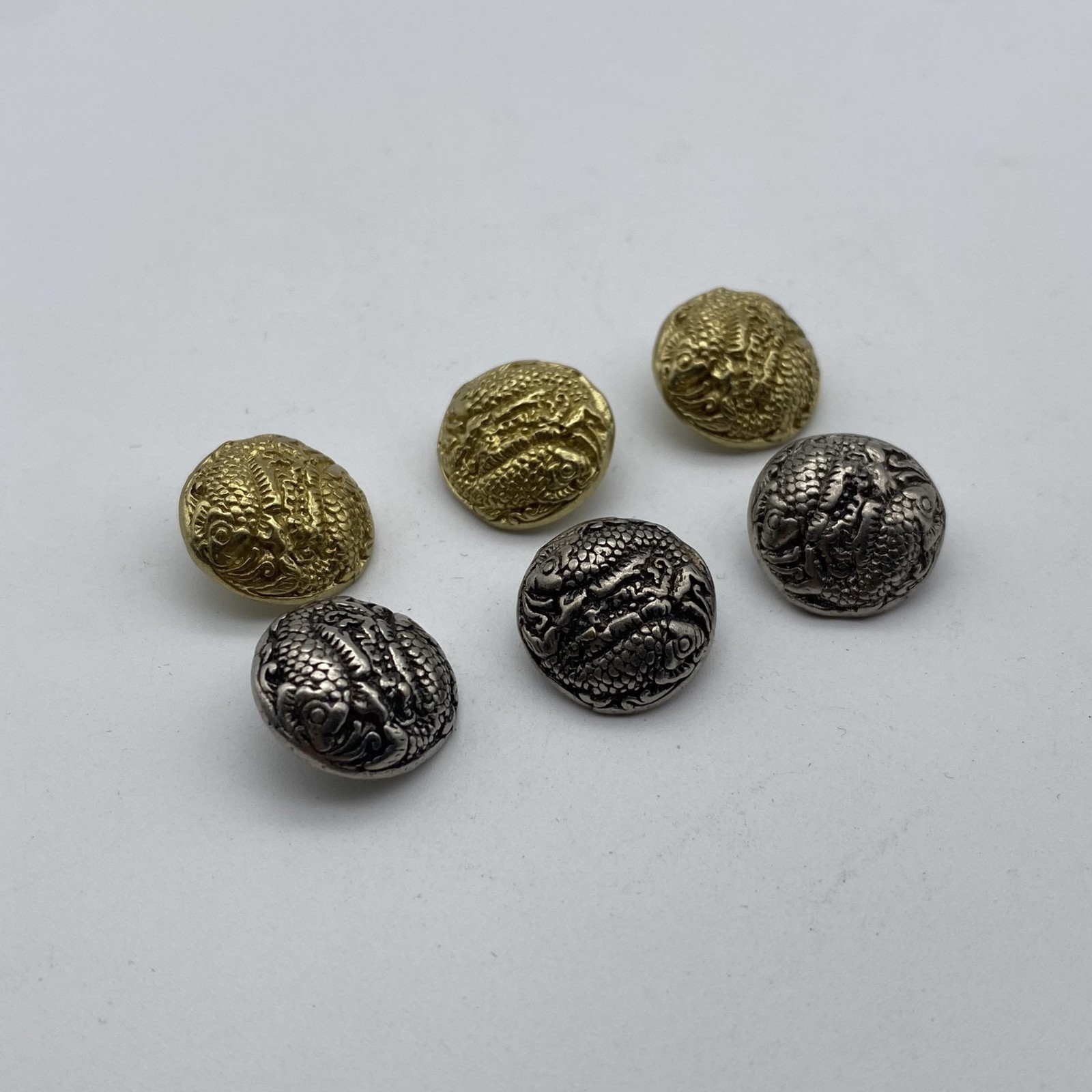 Vintage Shank Button Round Brass Sewing Button,Old Silver Buttons lot