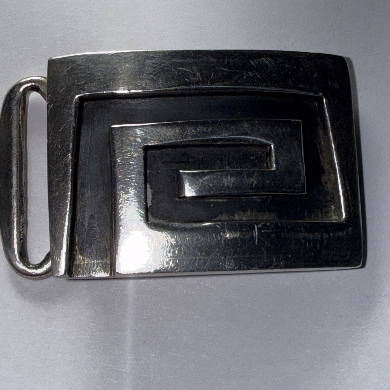 Men’s Belt Buckle Mexico Designer Sterling Art Deco 50 Grams Retro Modern Old