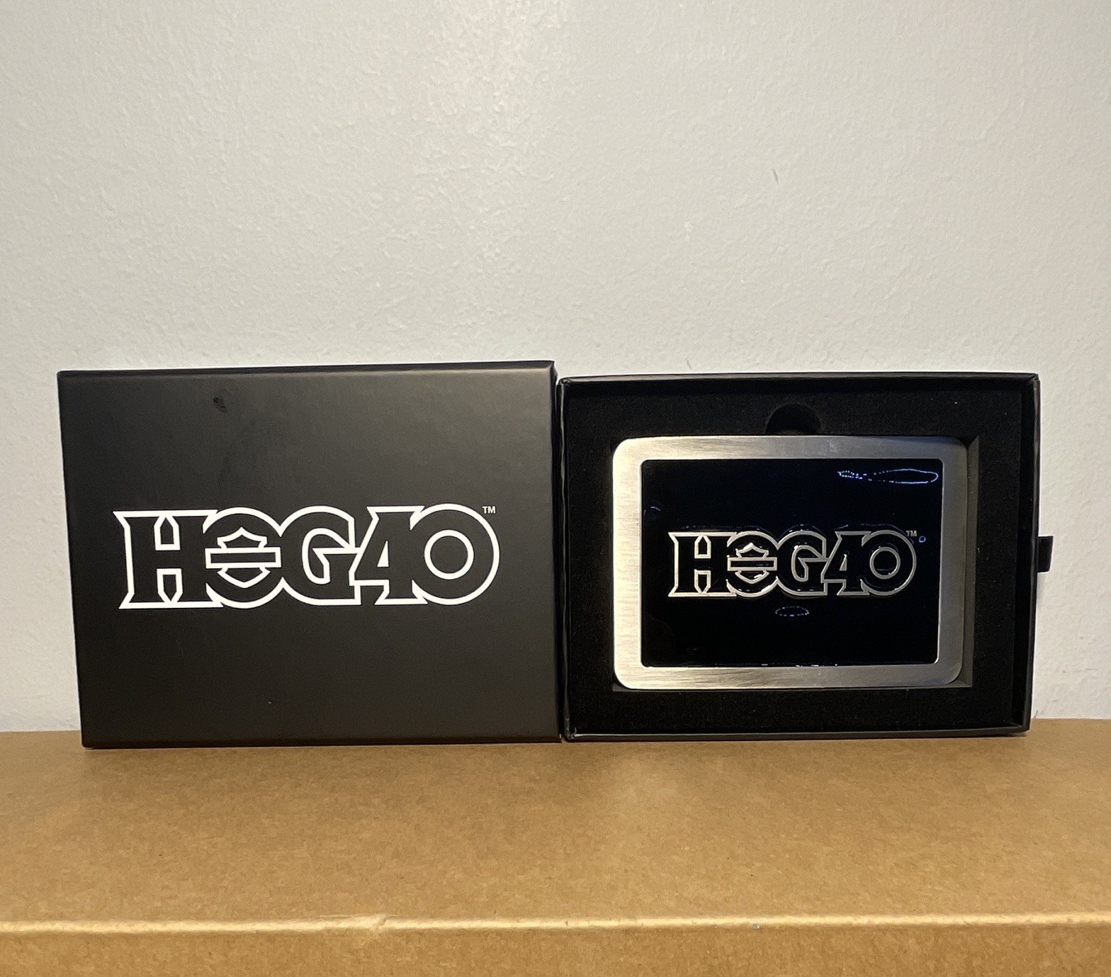 NIB 2023 Harley-Davidson HOG 40th Anniversary Belt Buckle Rare Officer Event