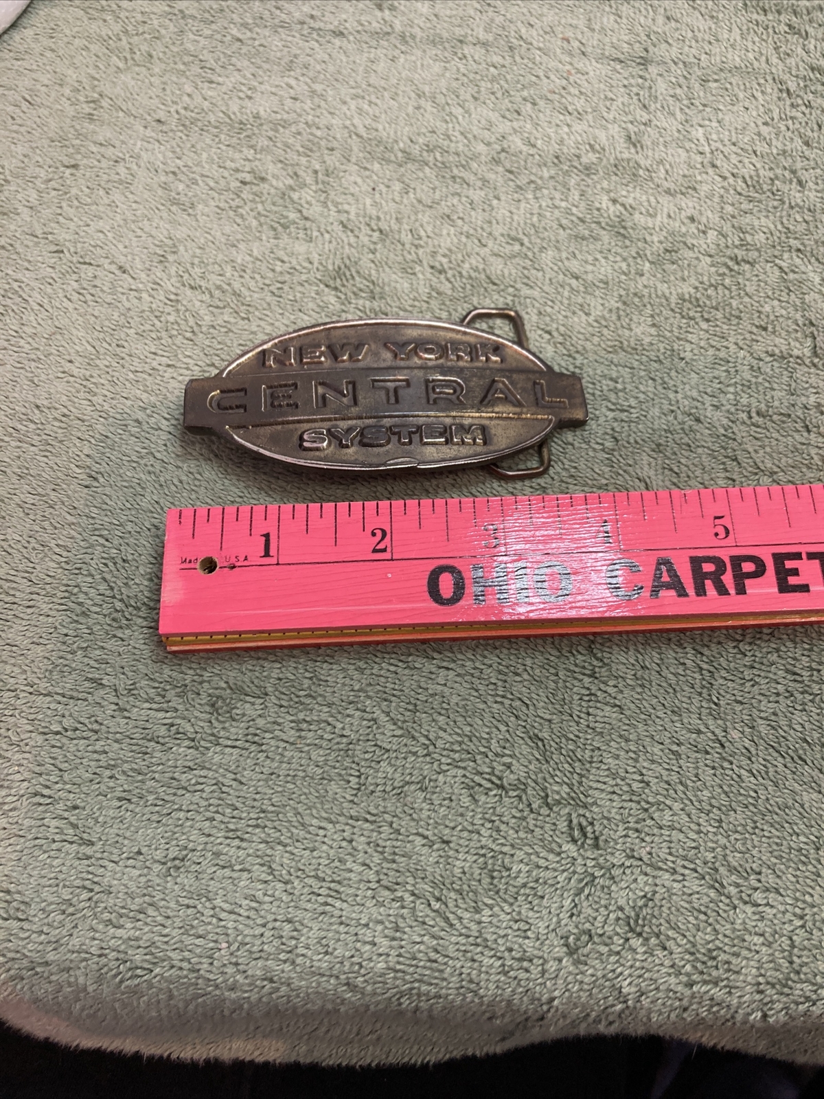 Brass New York Central System RR Belt Buckle 1974 Louis Buckle Co. Chicago K5