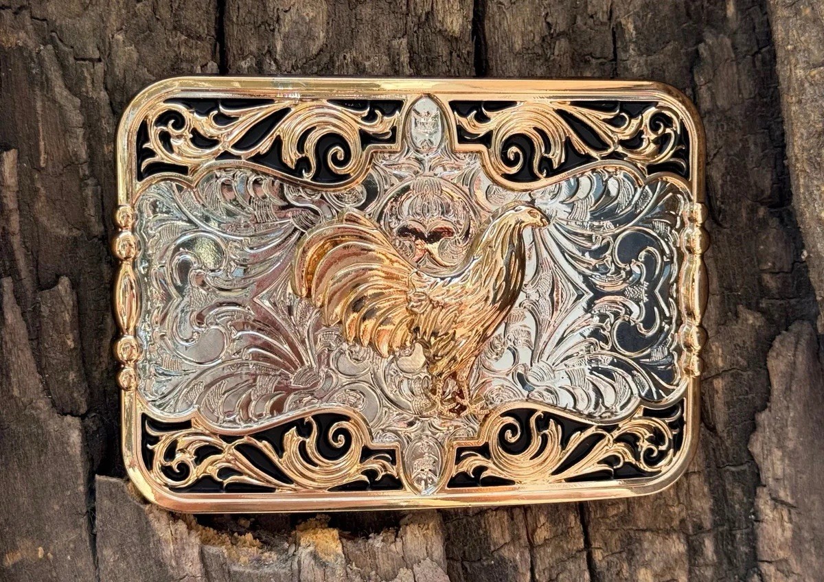 Mexican Rooster Chicken Charro Cowboy Belt Buckle Hebilla Vaquera Made In Mexico