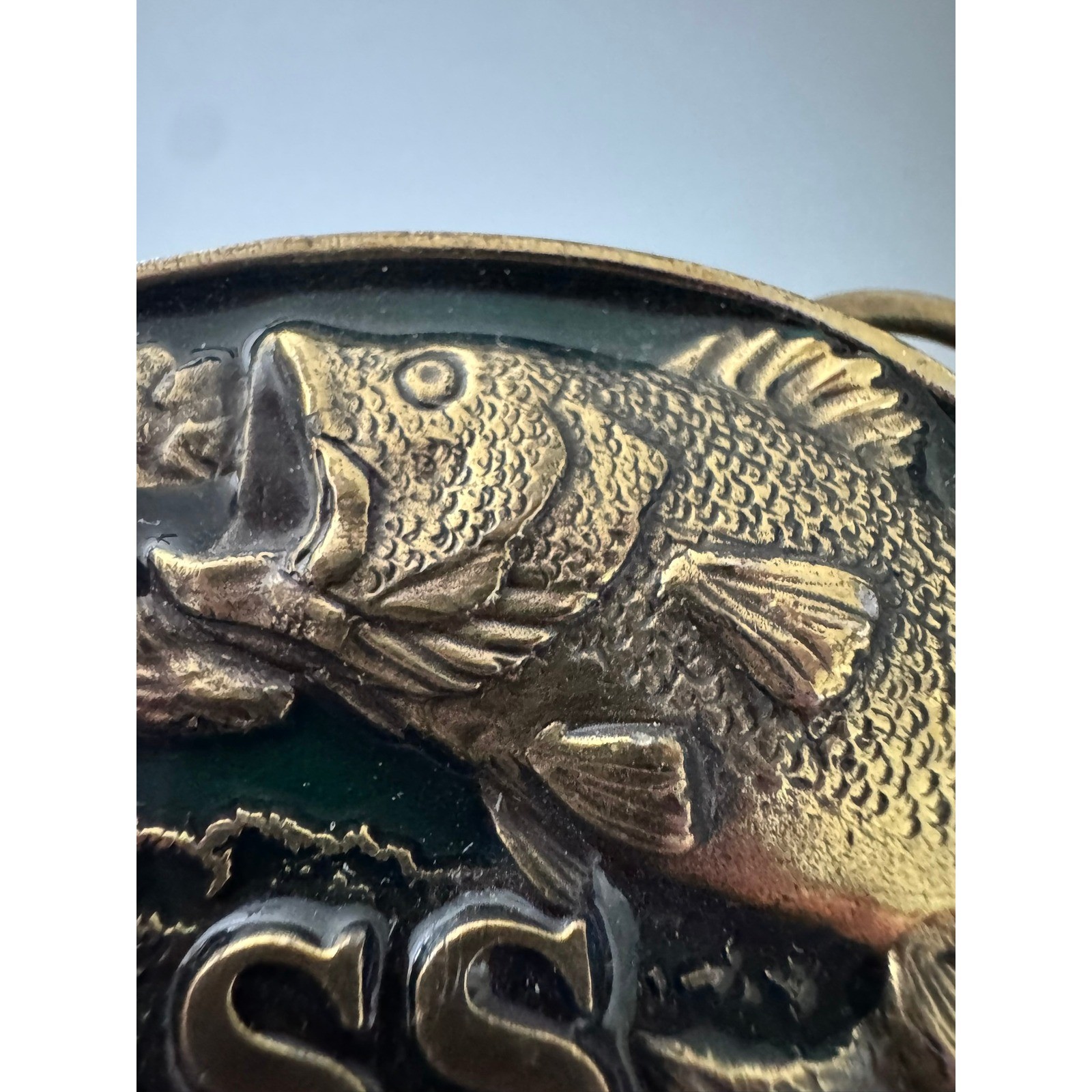 Vintage 1986 B.A.S.S. Member Belt Buckle Great American Buckle Co Fishing Brass