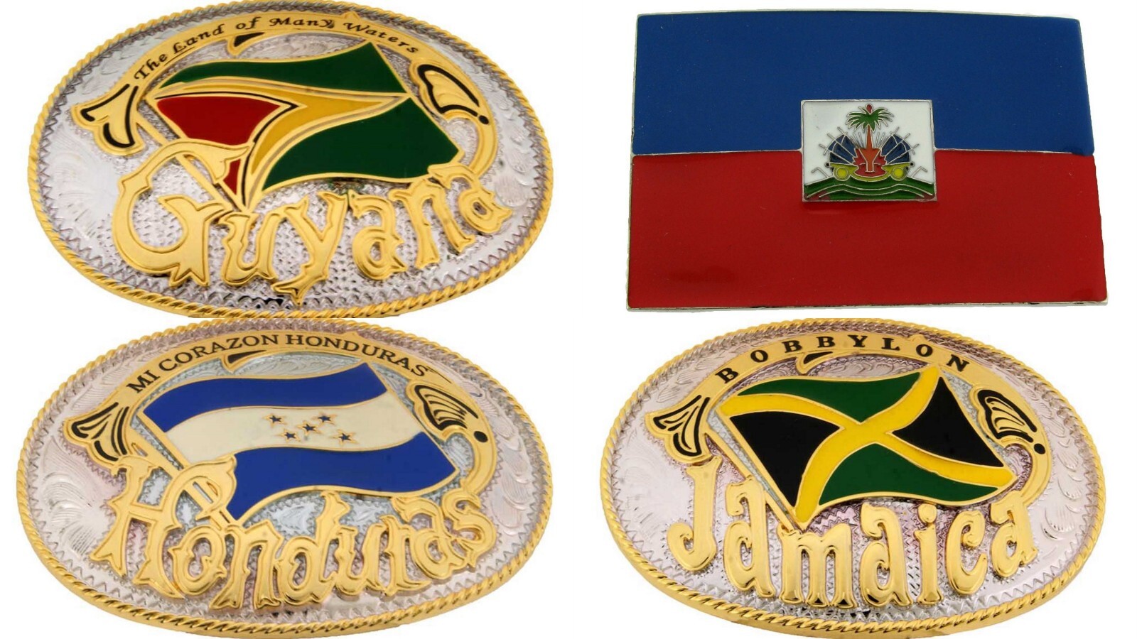 Flag Belt Buckles Men Unisex Metal Silver Gold Women North South America Us New
