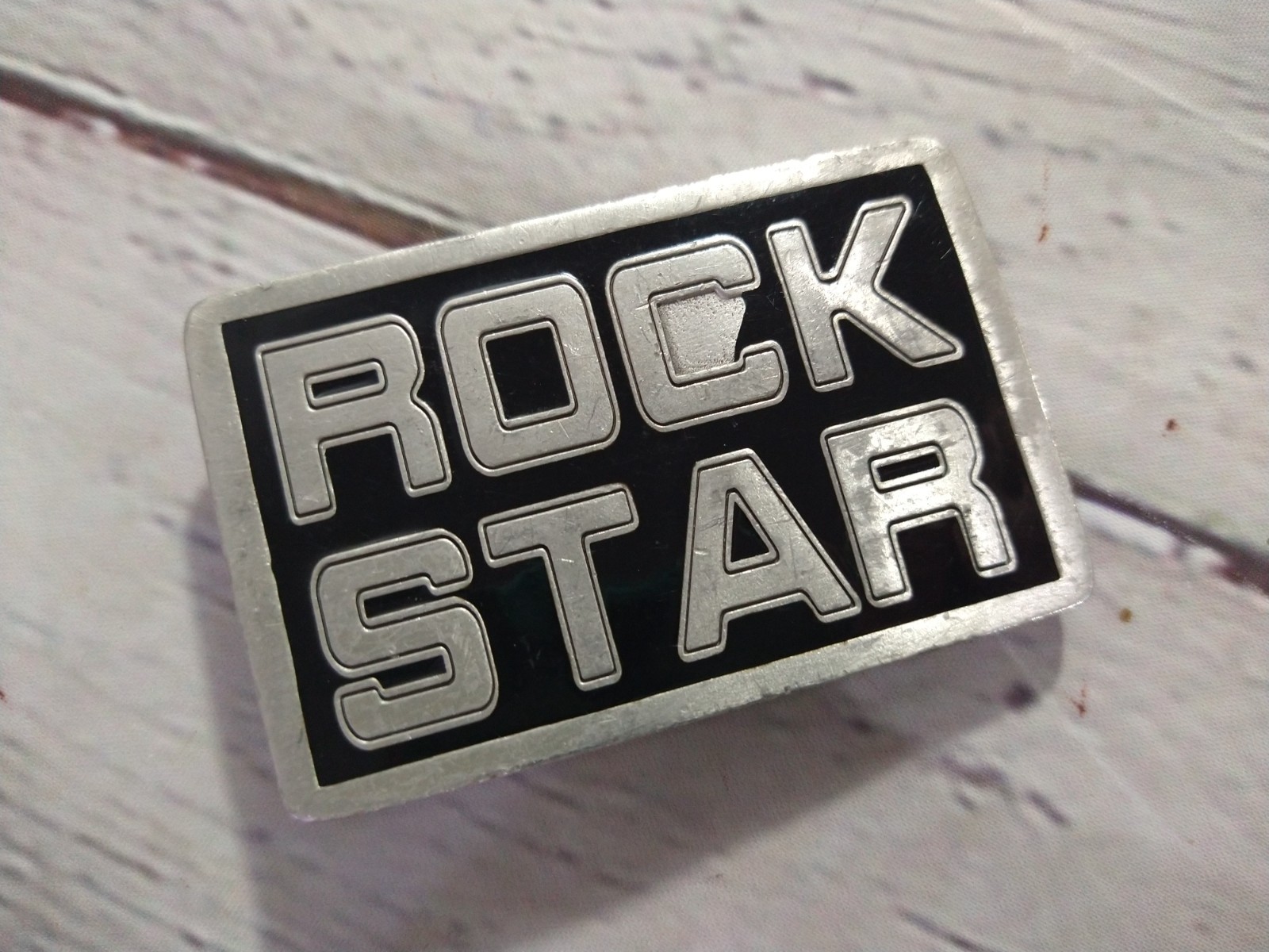 Lot of 2 pewter 2001 GREAT AMERICAN PRODUCT / rock star 4601 & CROSS belt buckle