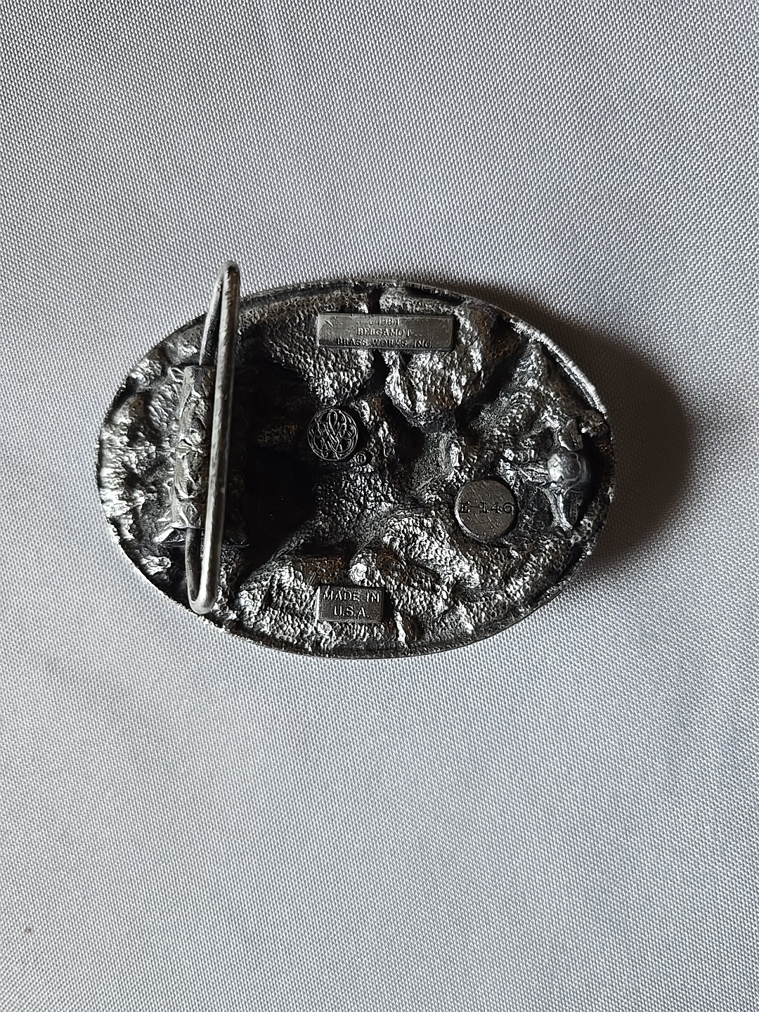 1984 Bergamot Brass Works Deer in Nature-Vintage E-146 Hunters Belt Buckle