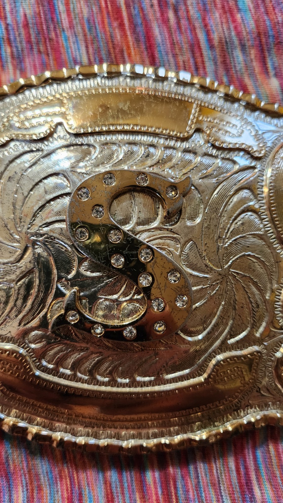 Belt Buckle Intital S In Gold And Silver