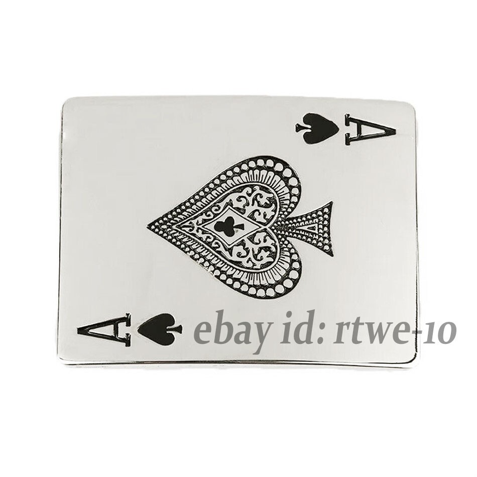 Vintage Men Belt Buckle Western Cowboy Zinc-alloy Ace Spades Fashion ​Rock Style