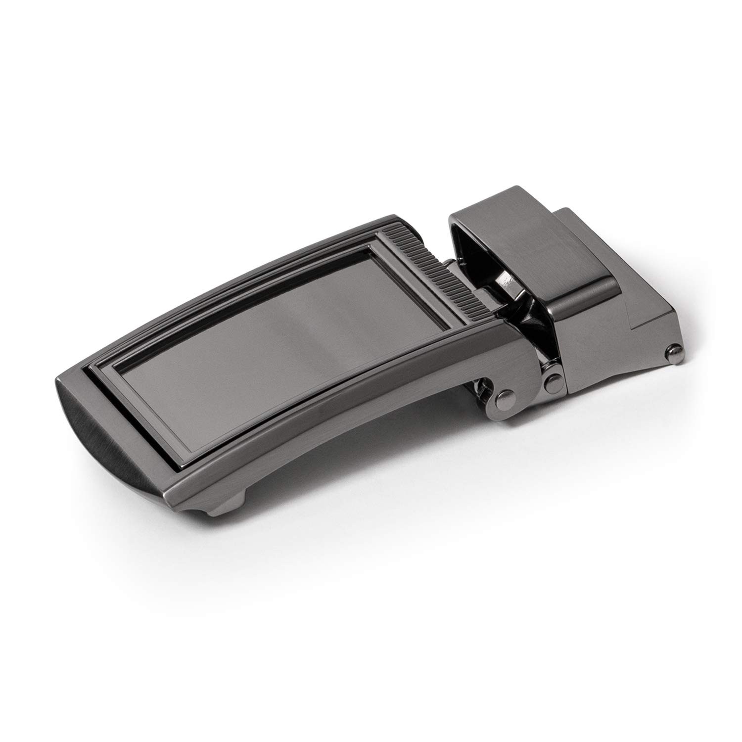 SlideBelts Men&rsquo;s One Size, Black Leather With Framed Gunmetal Buckle (Vegan)