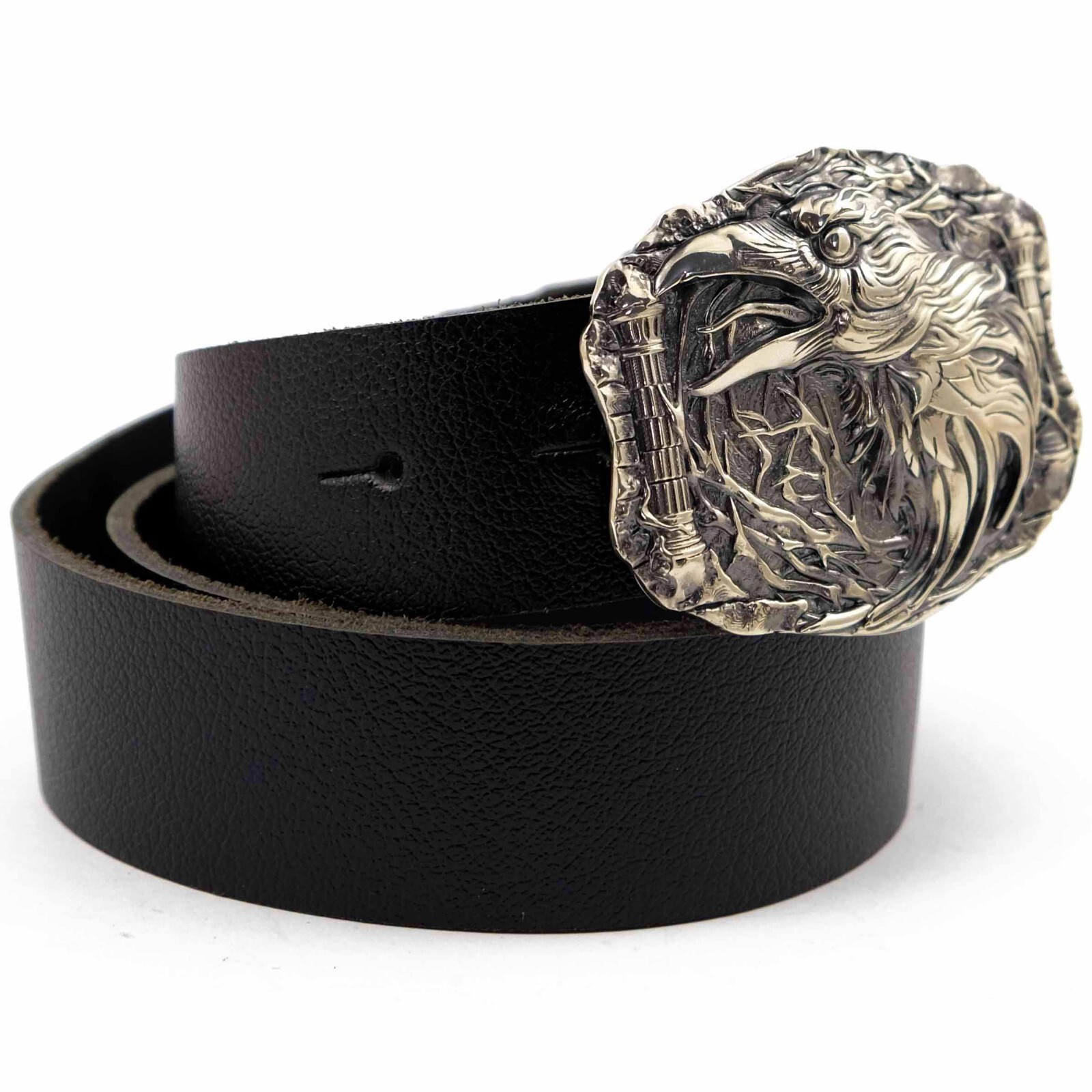 German silver belt buckle Raven, Crow belt buckle, Blackbird buckle