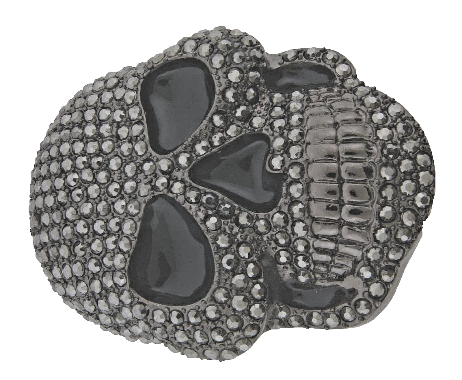 Vintage Skull Belt Buckle Men Pirate Halloween Skeleton Cosplay Bling Gunmetal