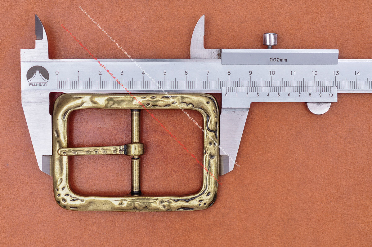 Emboss Bling Brass Rectangle Leathercraft Center Bar Belt Buckle Fit 40mm Strap