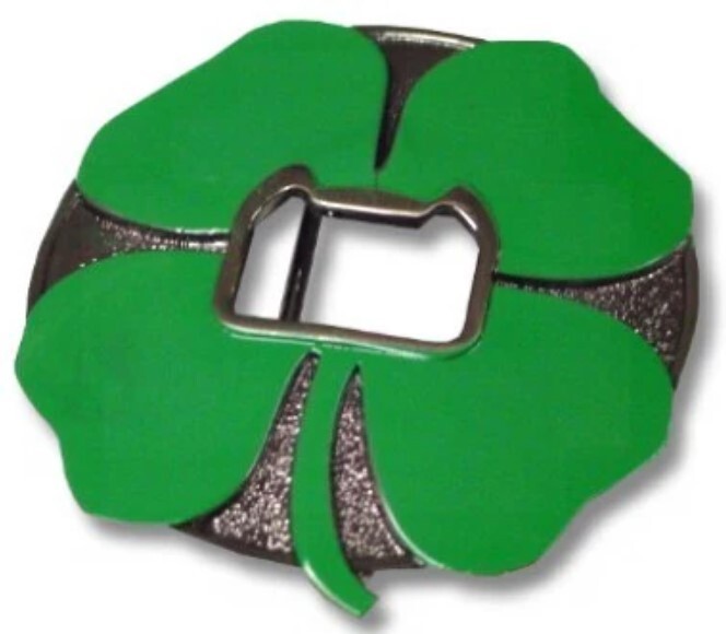 Shamrock Bottle Opener Belt Buckle