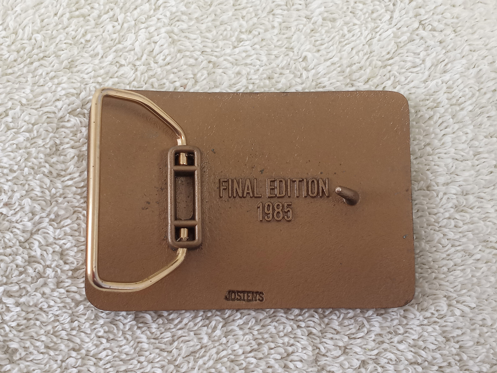 VINTAGE VAN GAS 1985 Safe Worker Belt Brass Buckle