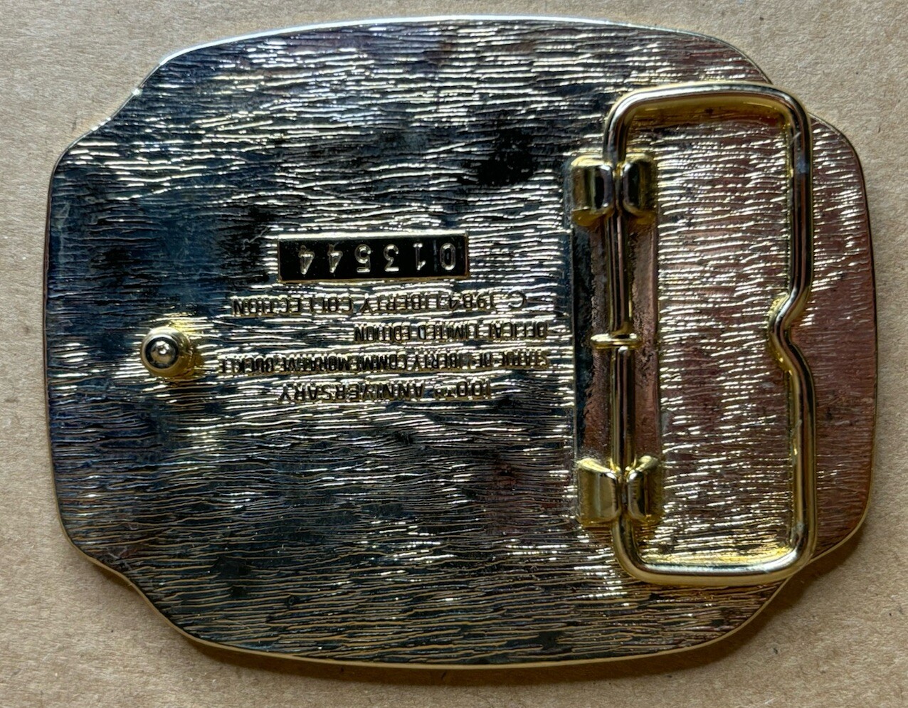Vintage 1886-1986 100 Years Statue Of Liberty Two Tone Belt Buckle w/ COA