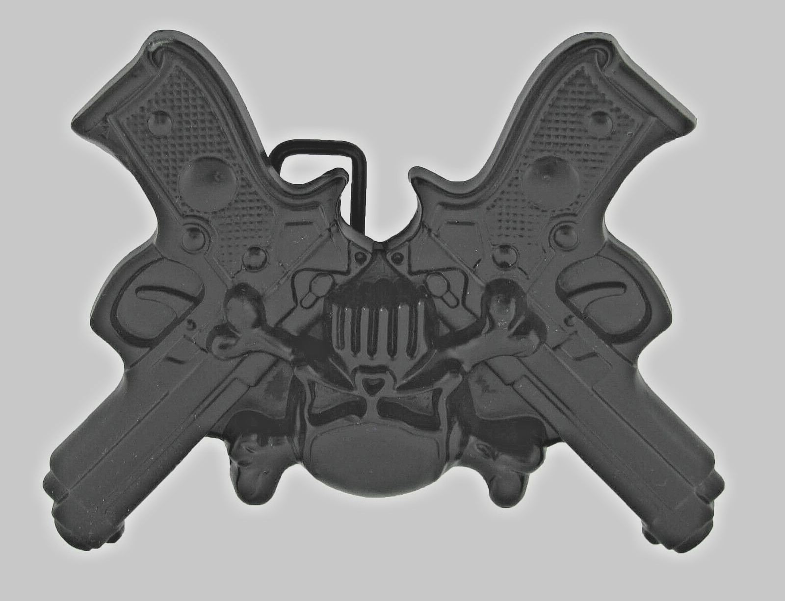 Skull Belt Buckle Guns Black Metal Emblem Pirate Halloween Costume New Men Women