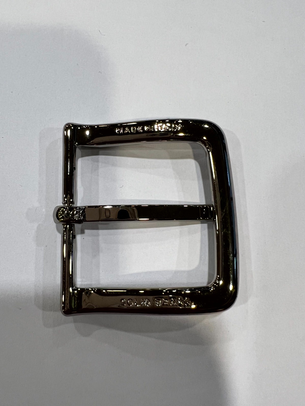 Solid Brass Polished Nickel Belt Buckle Made in Italy Fits 1.57&Prime; Belt Strap