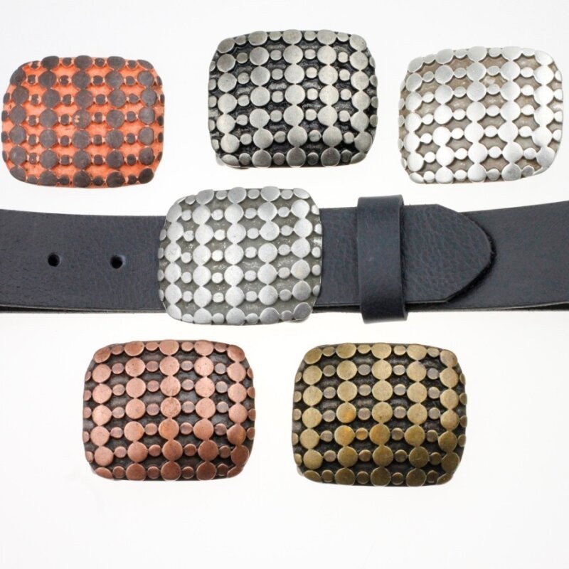 Rose Rectangle Design Belt Buckle, Fine Dot Texture, Elegant