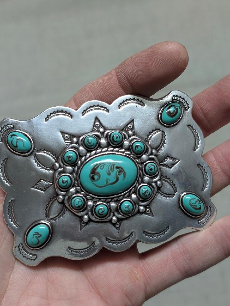 vintage style NATIVE AMERICAN navajo indian SOUTHWESTERN replica belt buckle