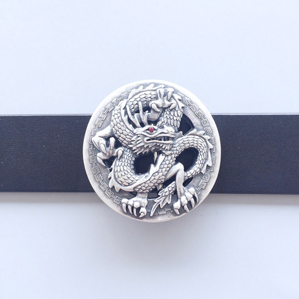 Vintage Silver Plated Rhinestone Dragon Belt Buckle Boucle de Ceinture