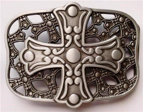 NEW CELTIC CROSS IRISH AND SHIELD BELT BUCKLE