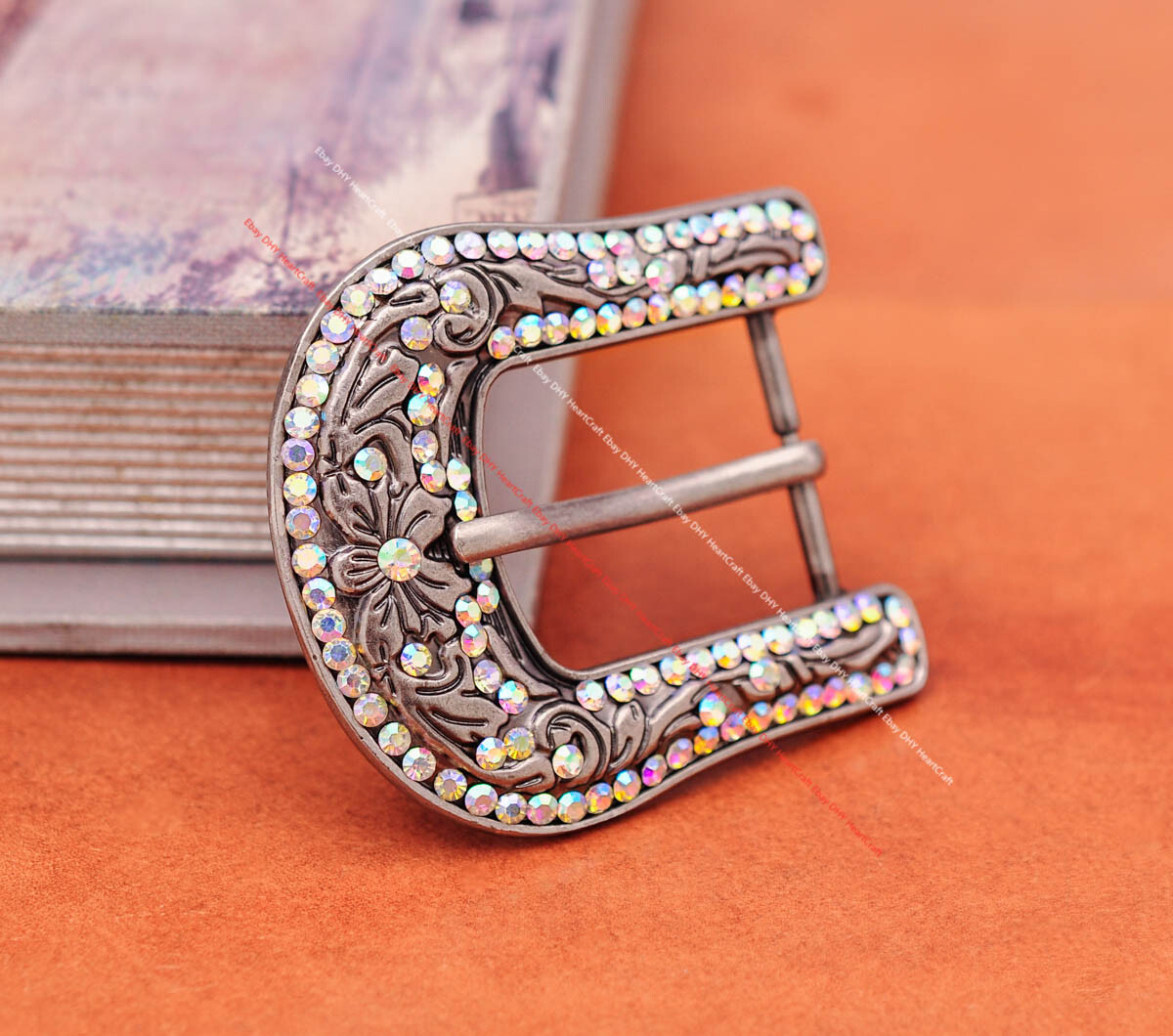 Colorful Crystal Rhinestone Western Cowboy Rodeo Belt Buckle Set Fit 30MM Strap