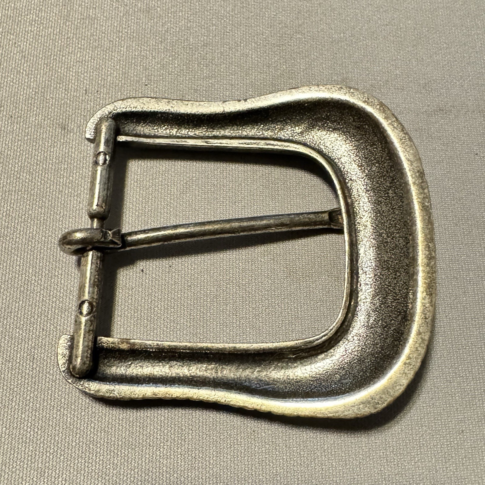 Rope Edge Western Engraved Vintage Belt Buckle 1 1/2&Prime; Silver Tone