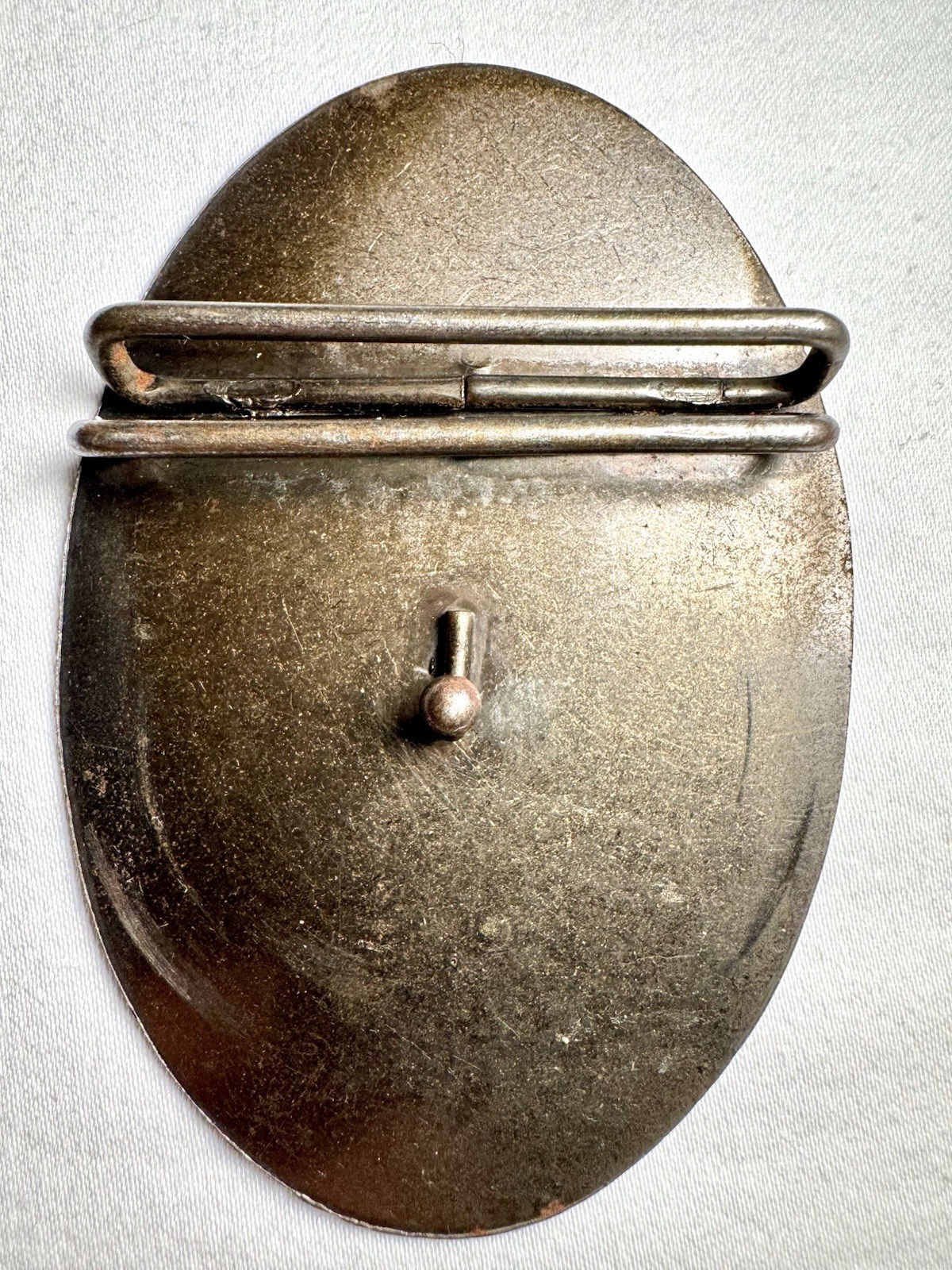 Unbranded United States Military Oval Metal Belt Buckle Two U.S. on Thin Plate