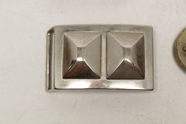Lot of 9 Assorted Belt Buckles 1.5” Silvertone Studs Chrome Brass Leather Craft