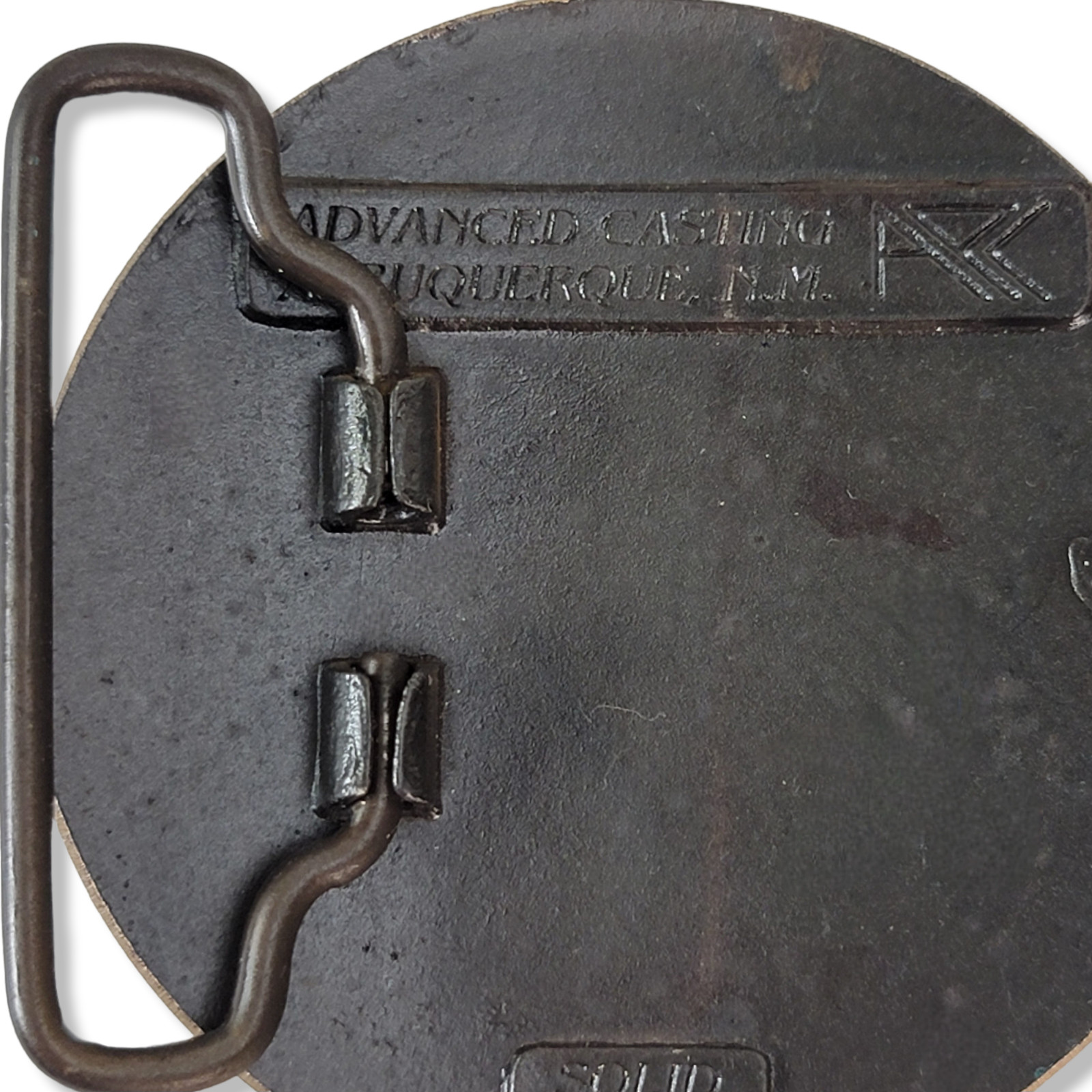 Vintage Advanced Cast Bronze Belt Buckle Albuquerque New Mexico Mid Century