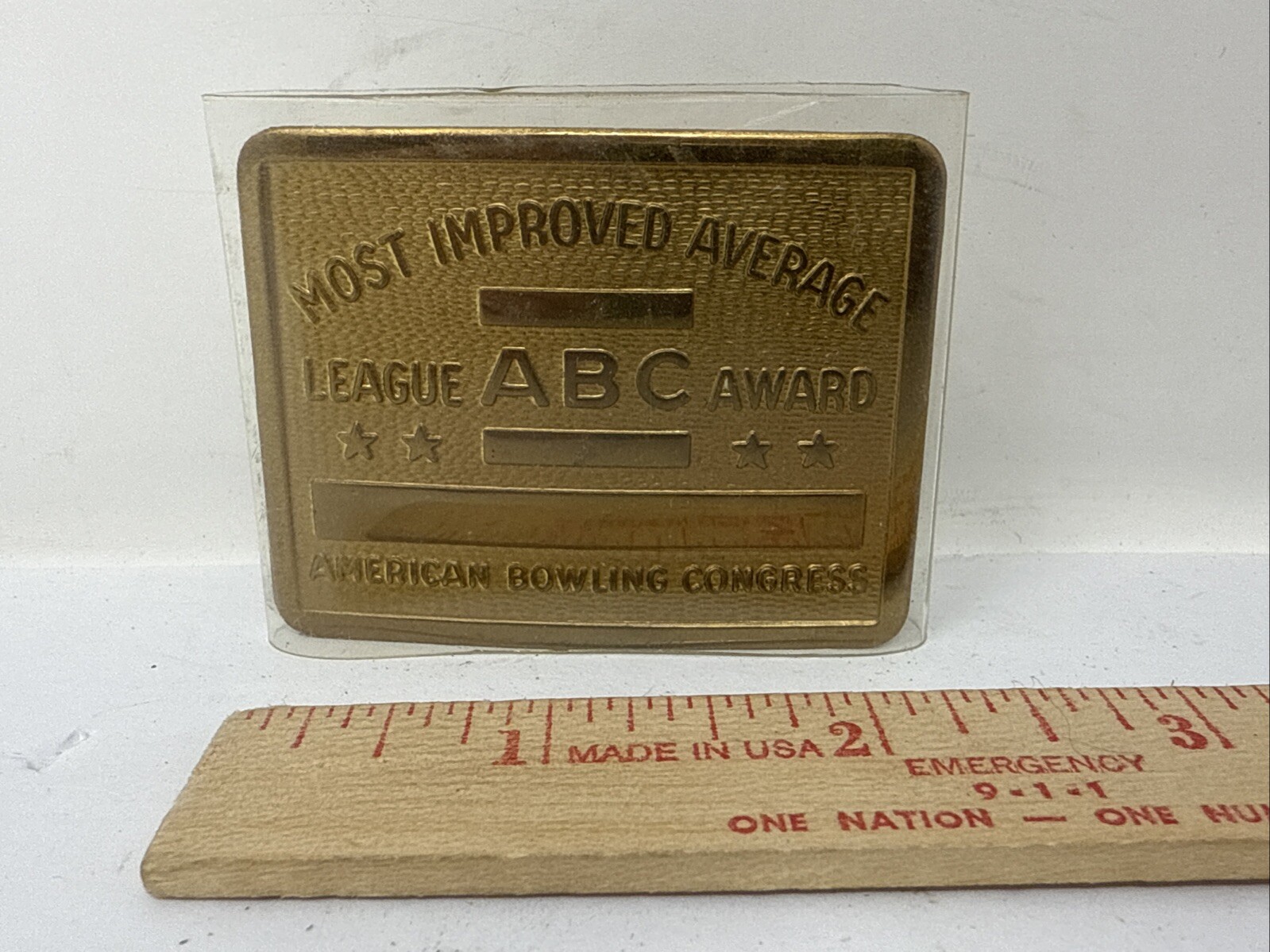 American Bowling Congress Belt Buckle Most Improved Average Award Vintage