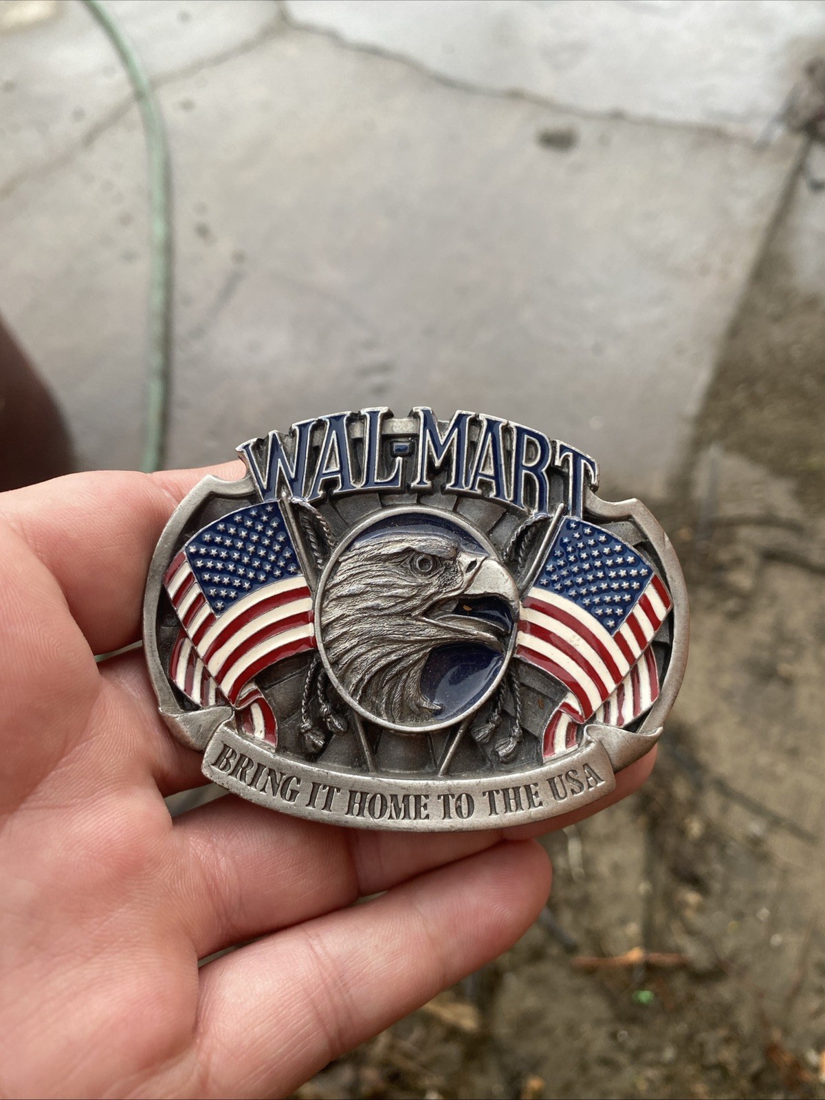 Wal-Mart belt buckle Bring it Home to the USA Limited Edition