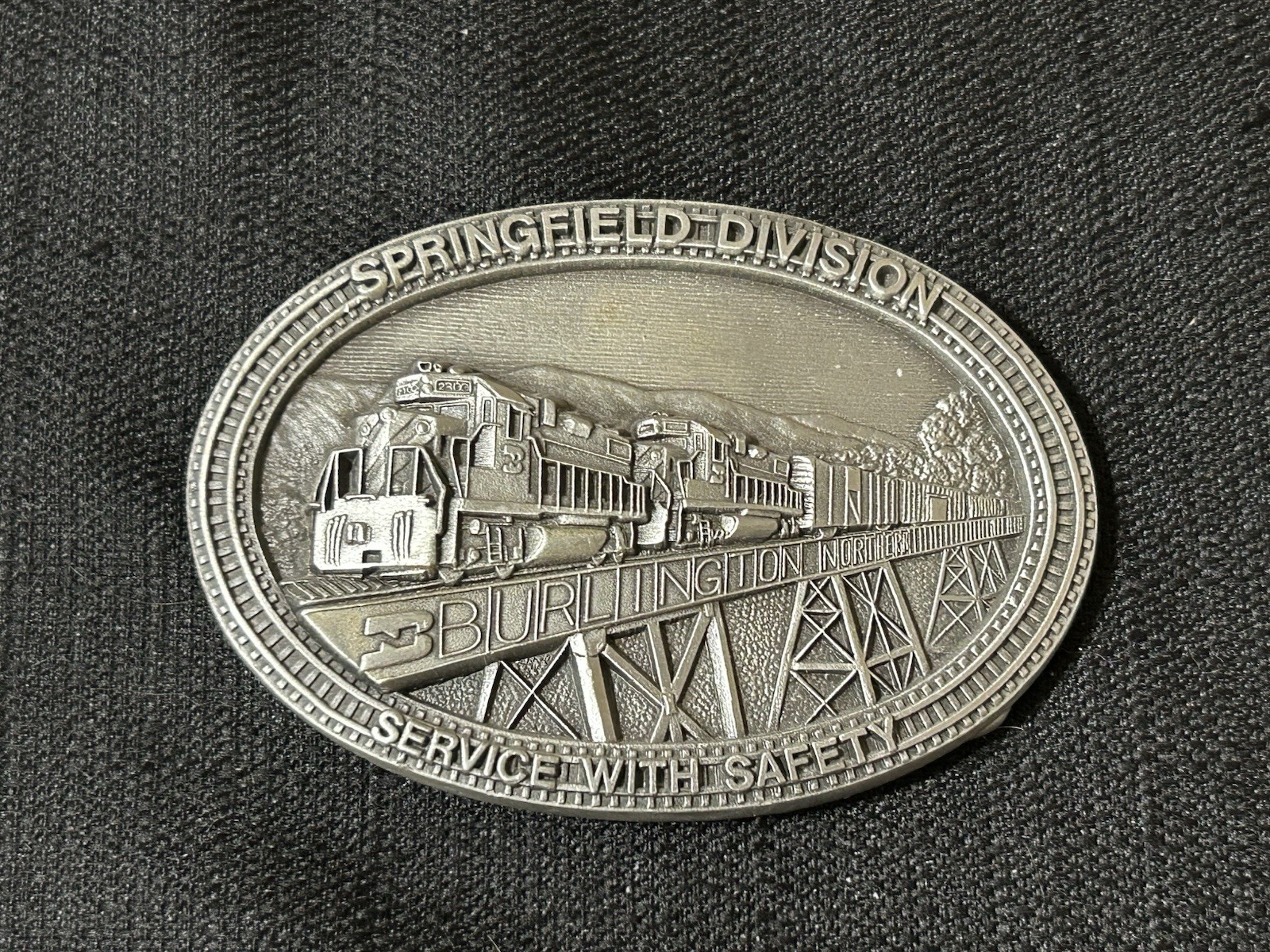 Vtg 1988 Burlington Northern Springfield Division Safety Award Limited Ed Pewter