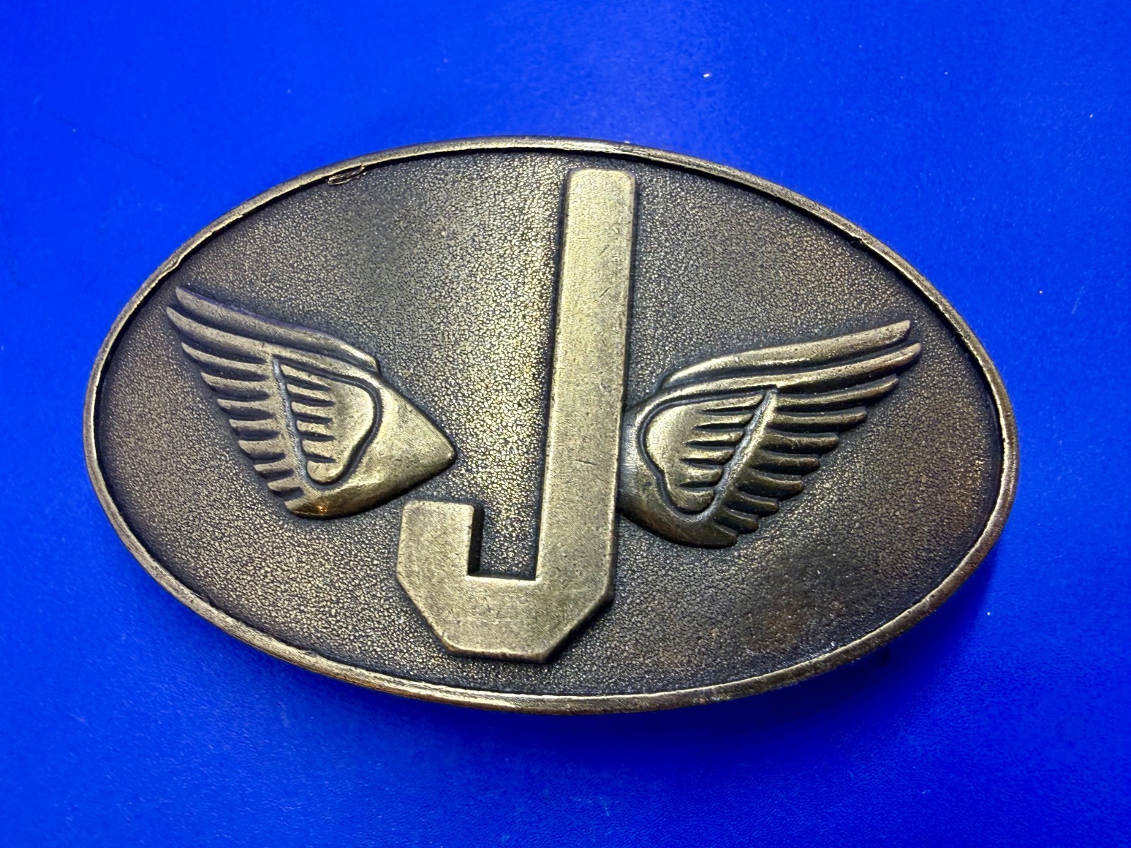 Monogram Flying Letter J Aviator Wings Taiwan Made Belt Buckle