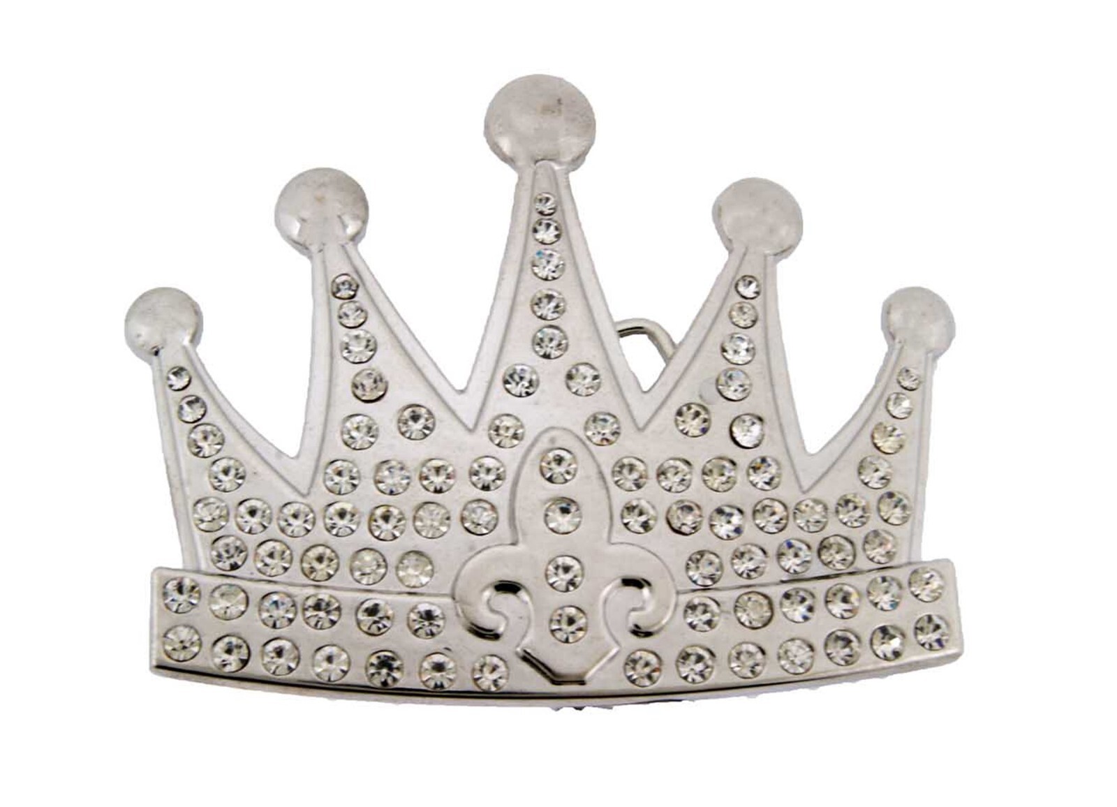 Crown Silver Metal Rhinestone Belt Buckle Mens Womens Western Womens new Costume