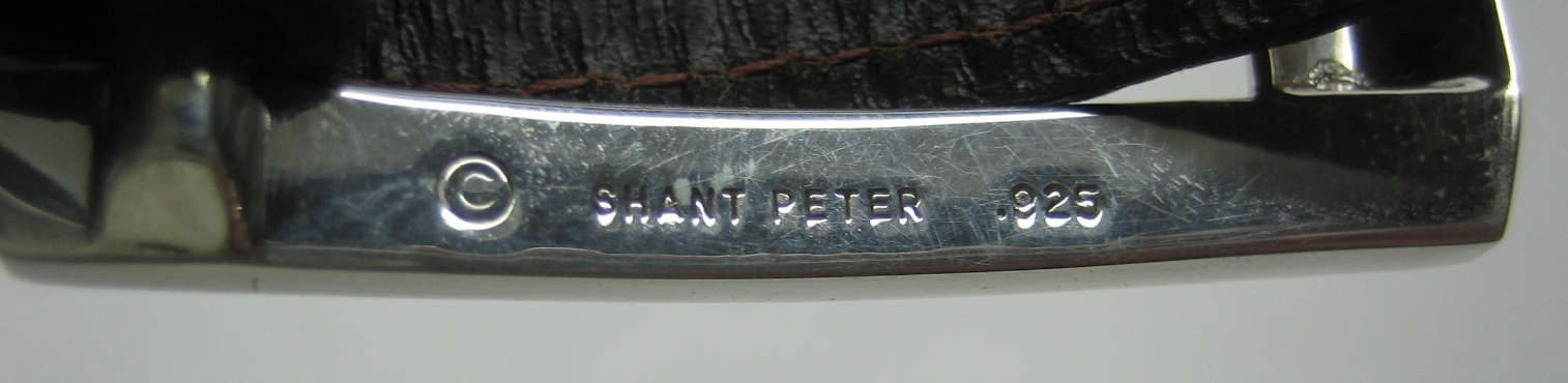 Sterling silver 925 buckle 2 loops w/Genuine Ostrich 30 mm belt shantpeter U.S.A
