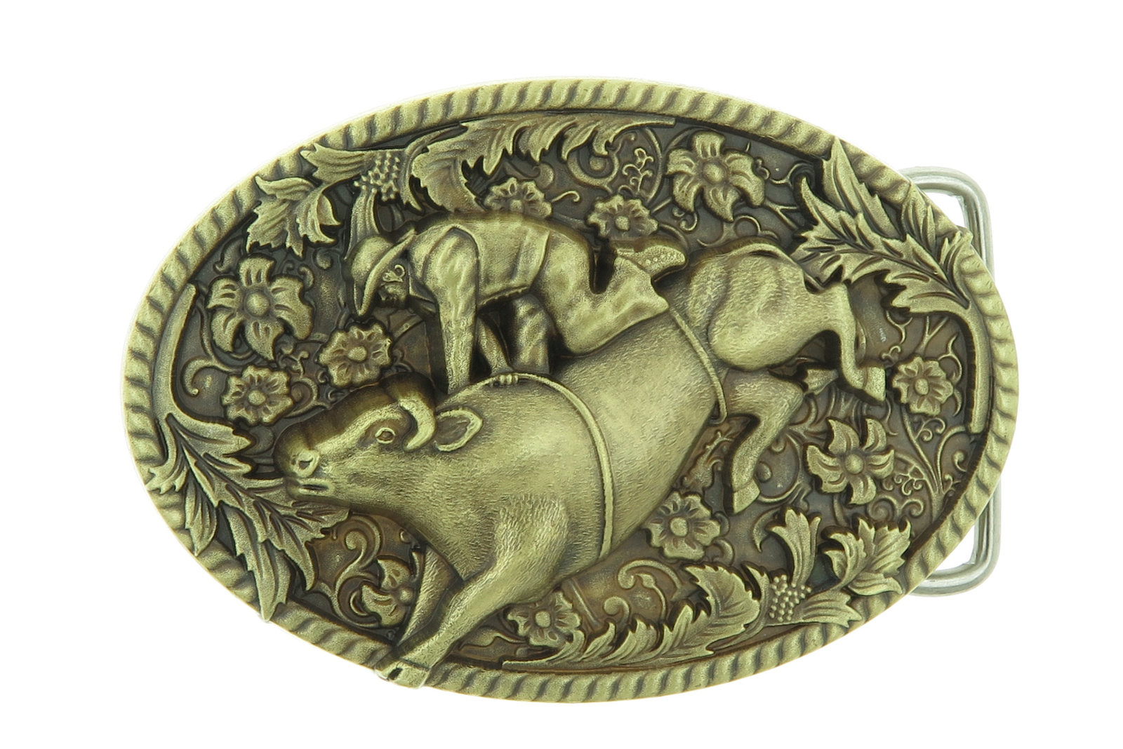 Cowboy Bull Rodeo Bronze-Plated Metal Belt Buckle