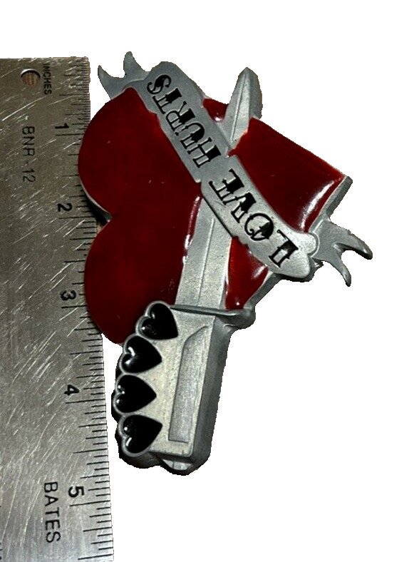 Love Hurts Sailor Jerry Dagger Heart Tattoo Belt Buckle