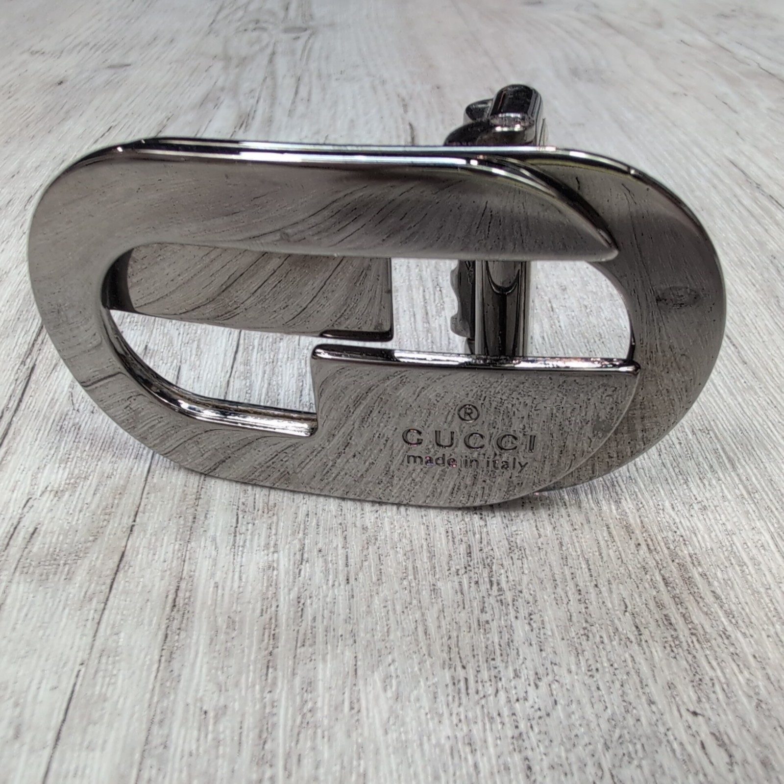 Authentic GUCCI Silver Tone Interlocking G Belt Buckle Made in Italy Designer
