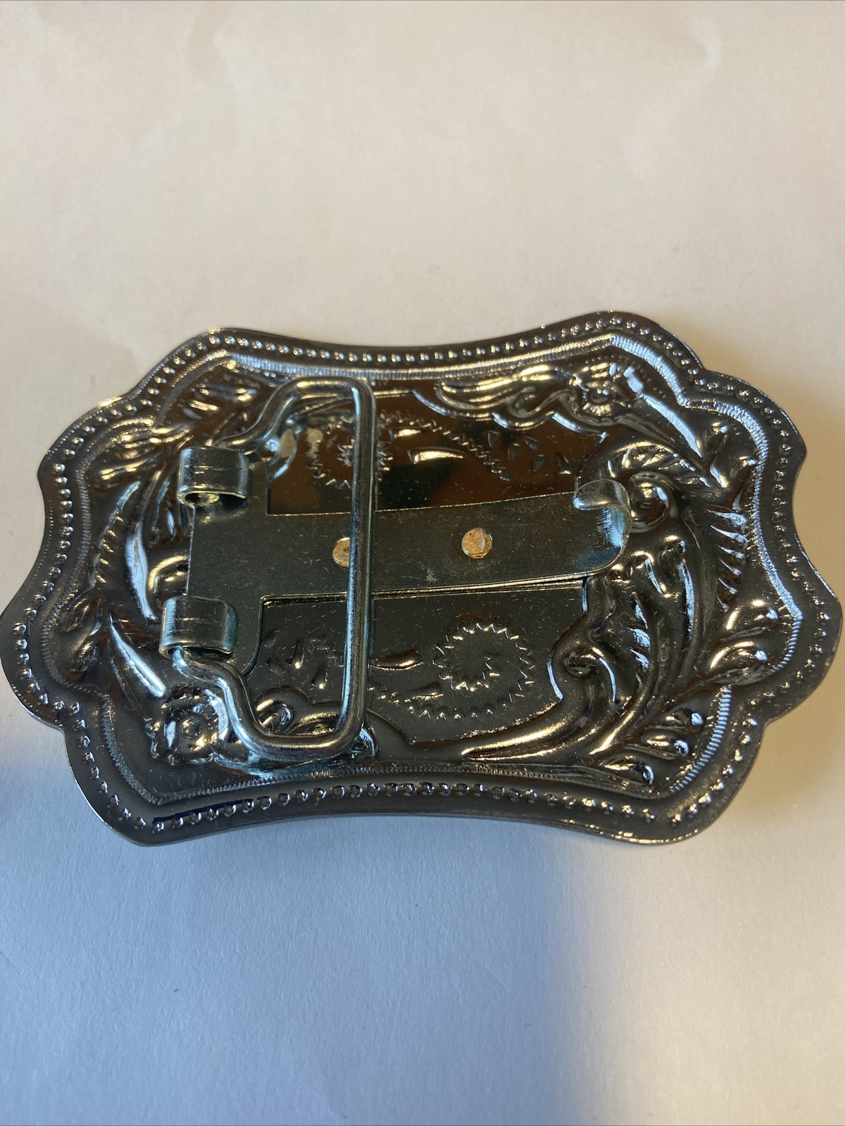 American Bald Eagle Belt Buckle Shiny Silver with Flying Bronze Eagle 3.5&Prime;