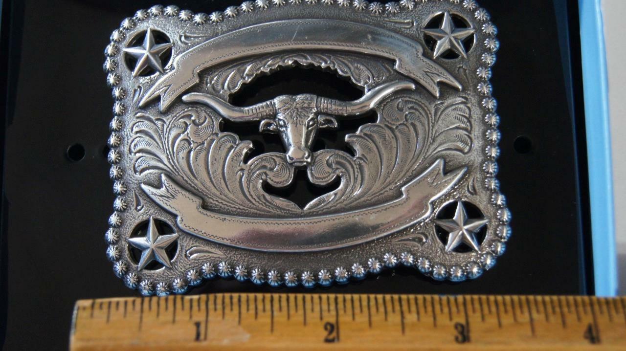 Nocona Vintage Looking Western Longhorn Belt Buckle 37580