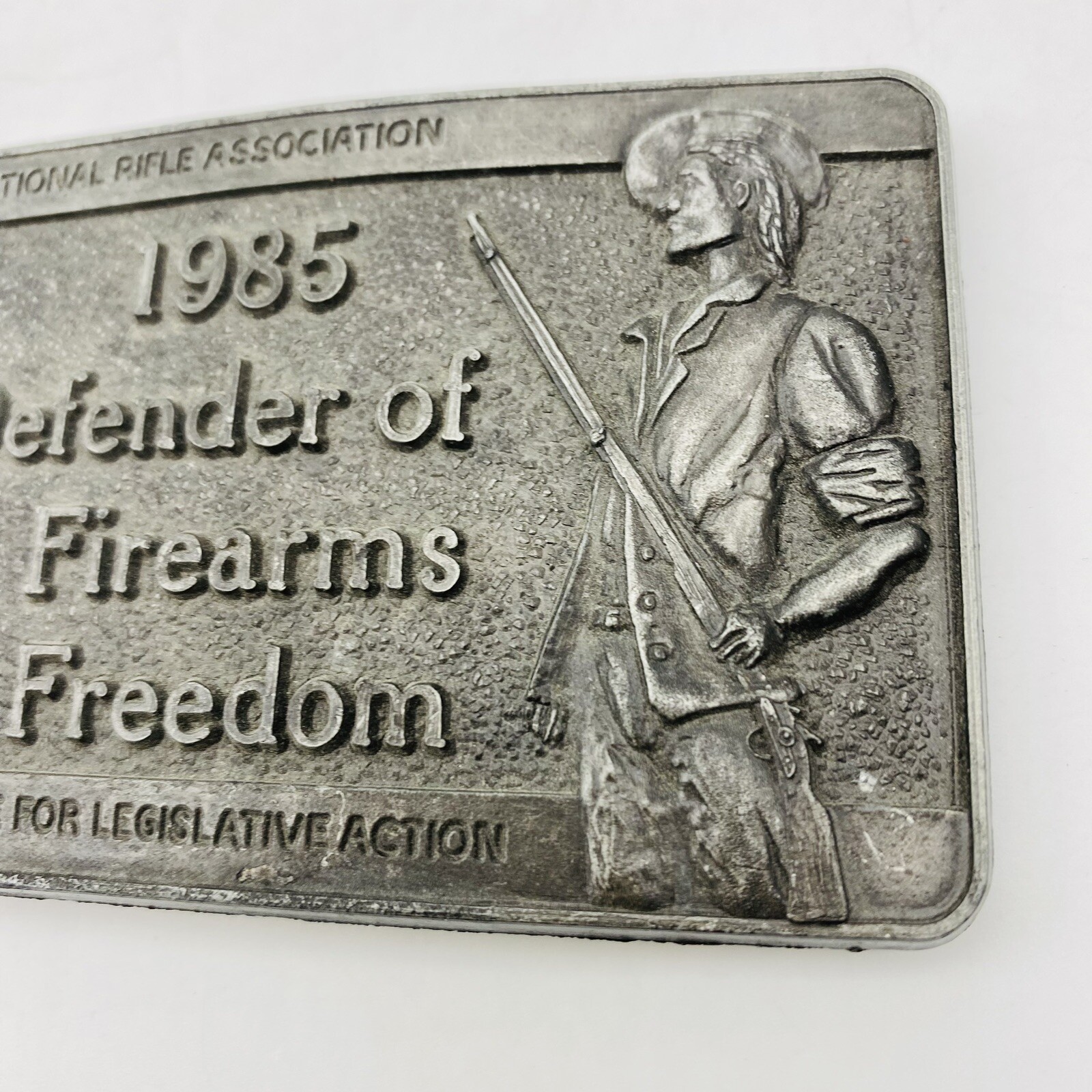 Defender of Firearms 1985 Freedom Silver Belt Buckle
