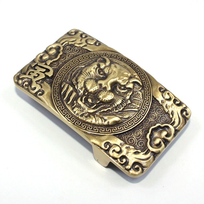 Solid Brass Tiger Belt Buckles Tongue Pin Belt Buckle Fits For 1.5 INCHES Belt