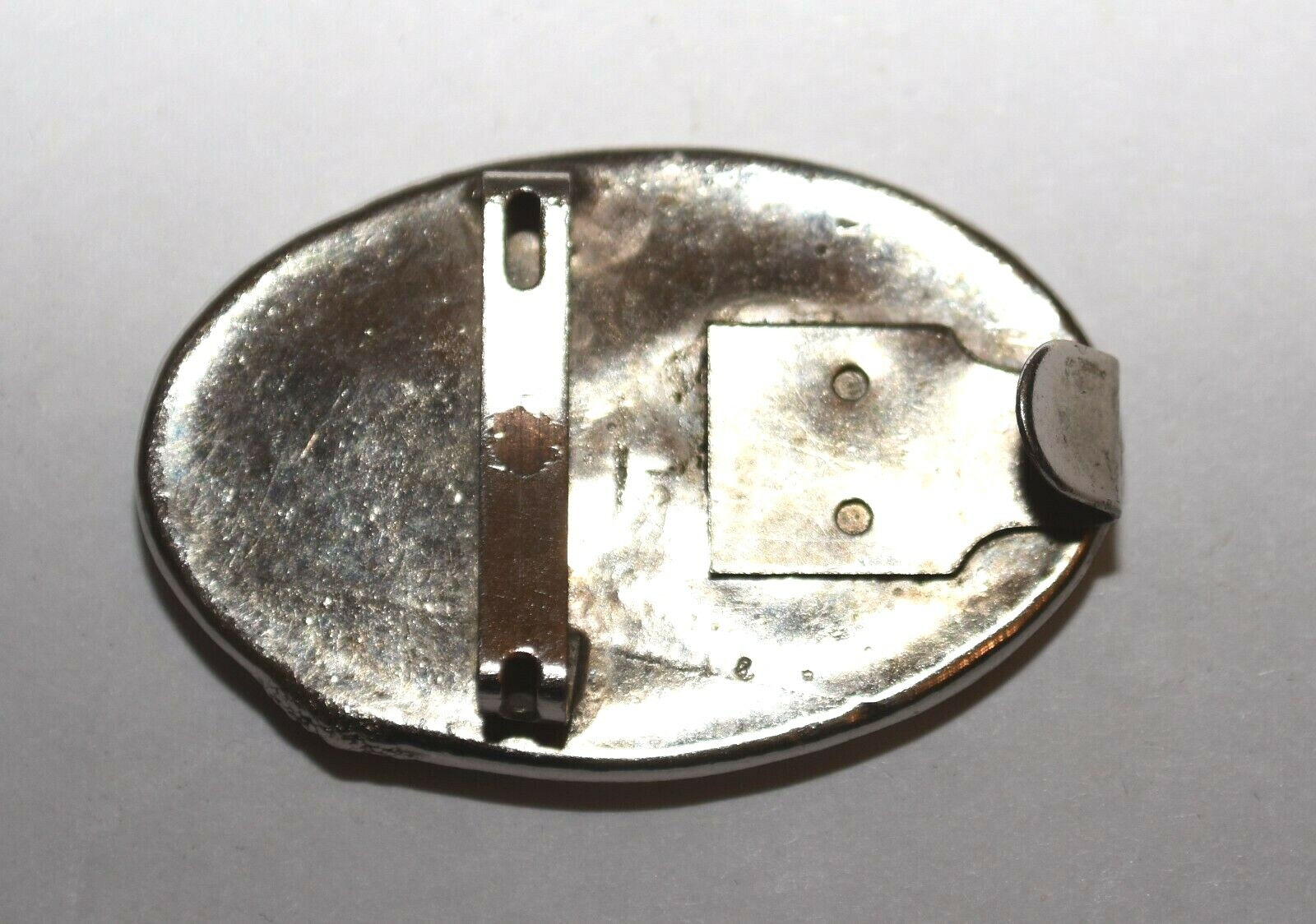 Mother Bird Nurturing Over Nest 3 Dimensional Small Silver Tone Belt Buckle