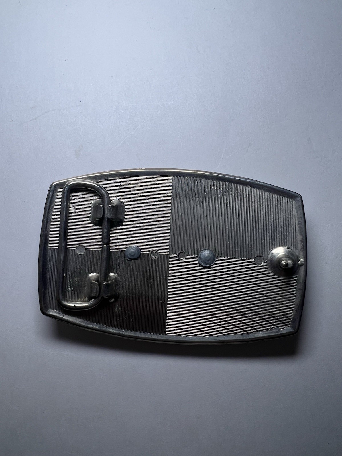 VTG Belt Buckle with Silver Toned Eagle and Flag USA