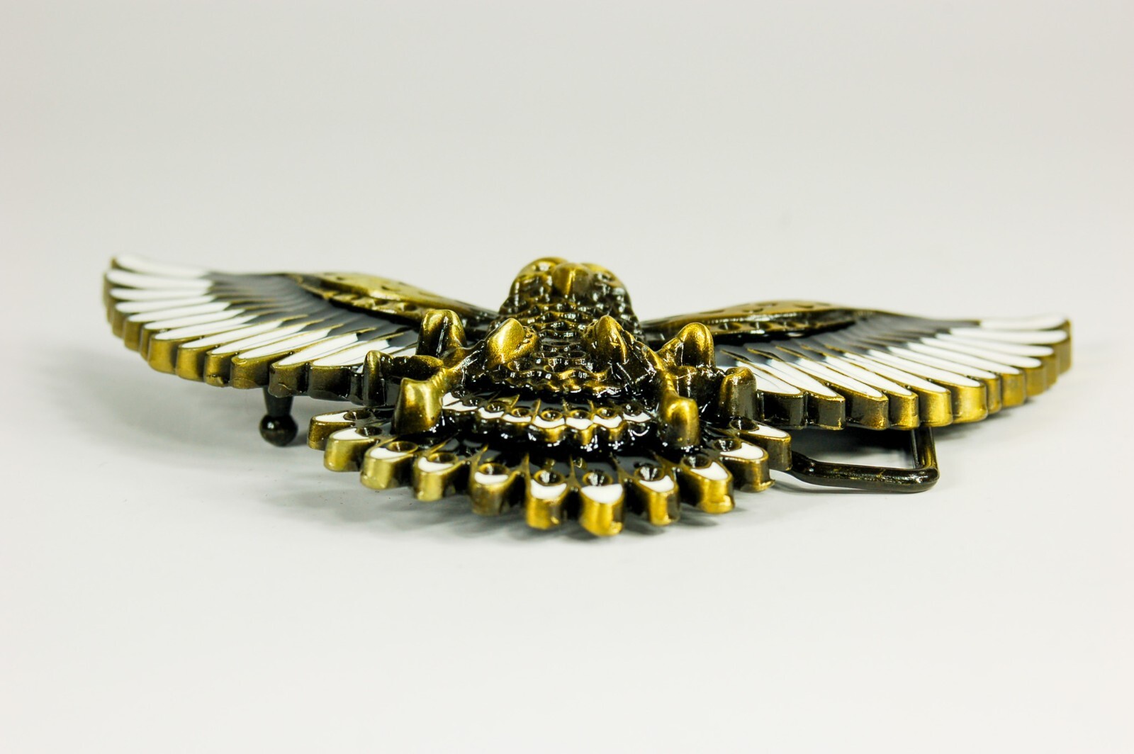Flying Eagle antique brass belt buckle