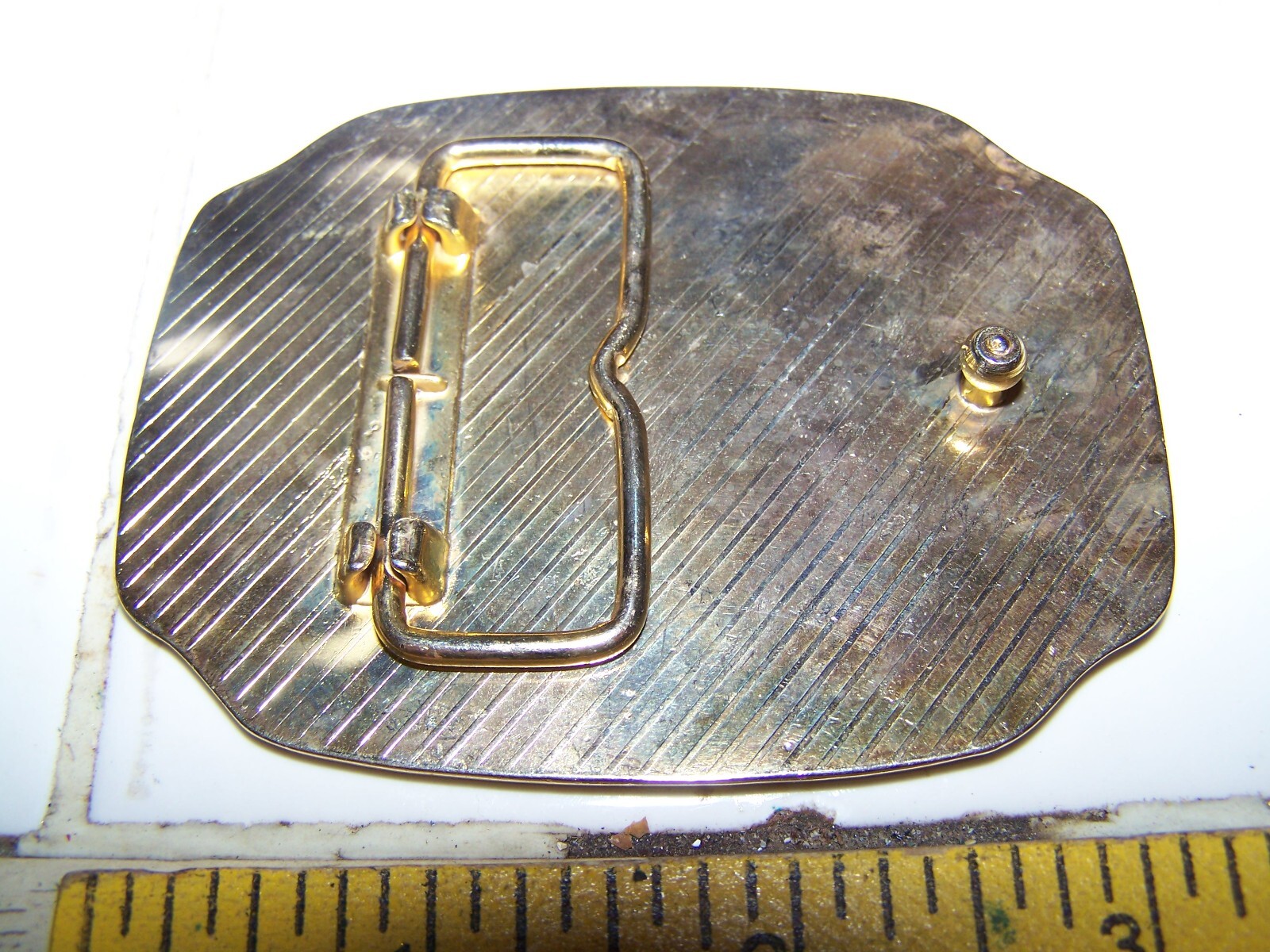 1886-1986 100 Years Of Lady Statue Of Liberty Two Tone Belt Buckle w stone